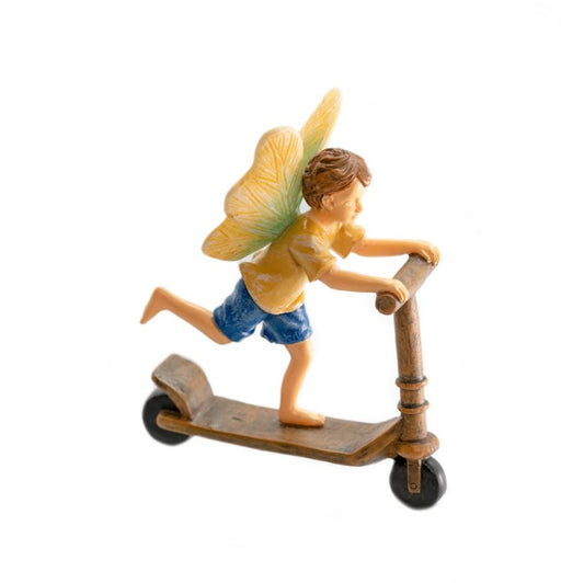 Fairy Boy Riding Scooter
