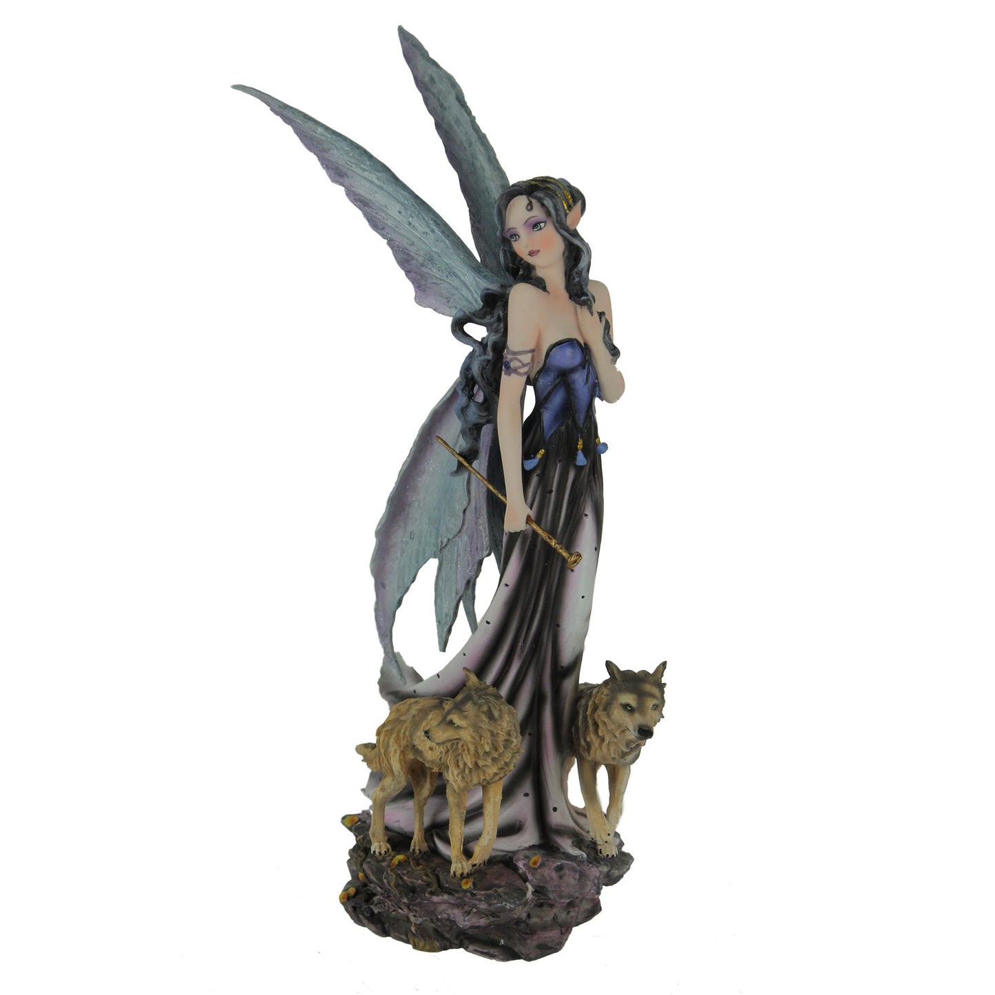 Twin Wolves Fairy Figurine