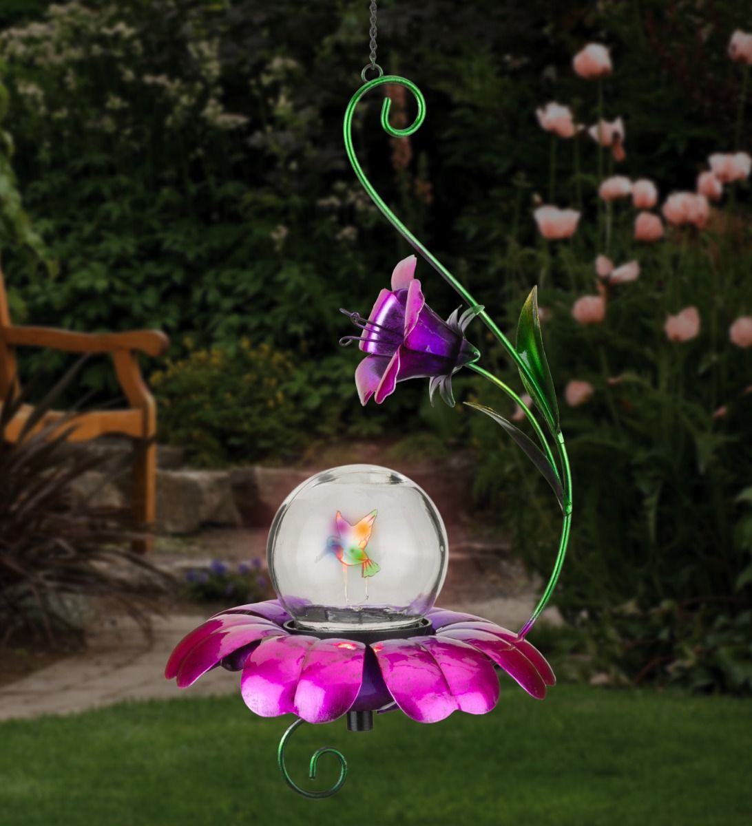 Hummingbird Twinkle Hanging Solar Garden Lantern