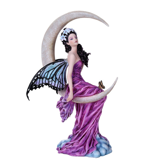 Amethyst Crescent Moon Fairy Figurine