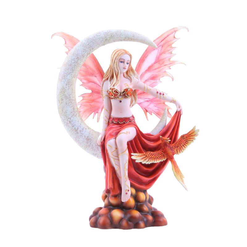 Fire Crescent Moon Fairy Figurine