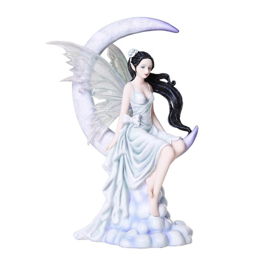 Frost Crescent Moon Fairy Figurine